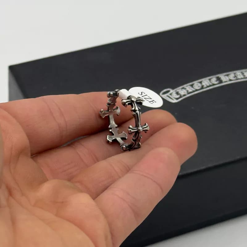 انگشتر کروم هارتز استیل کد 4 (Chrome Hearts) — تصویر ۲
