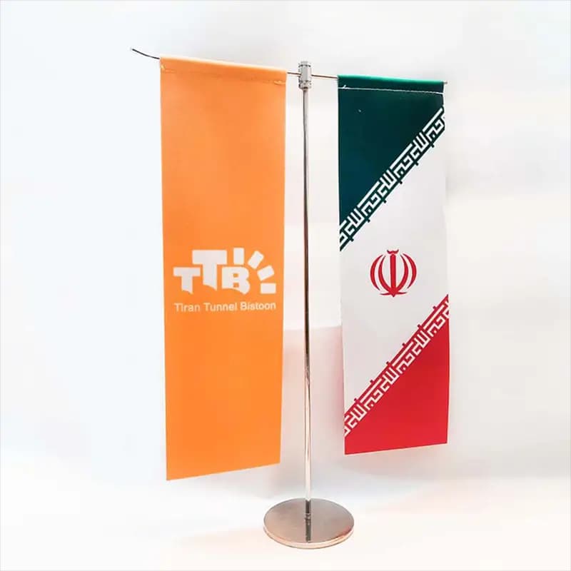 پرچم رومیزی T تی با پایه فلزی