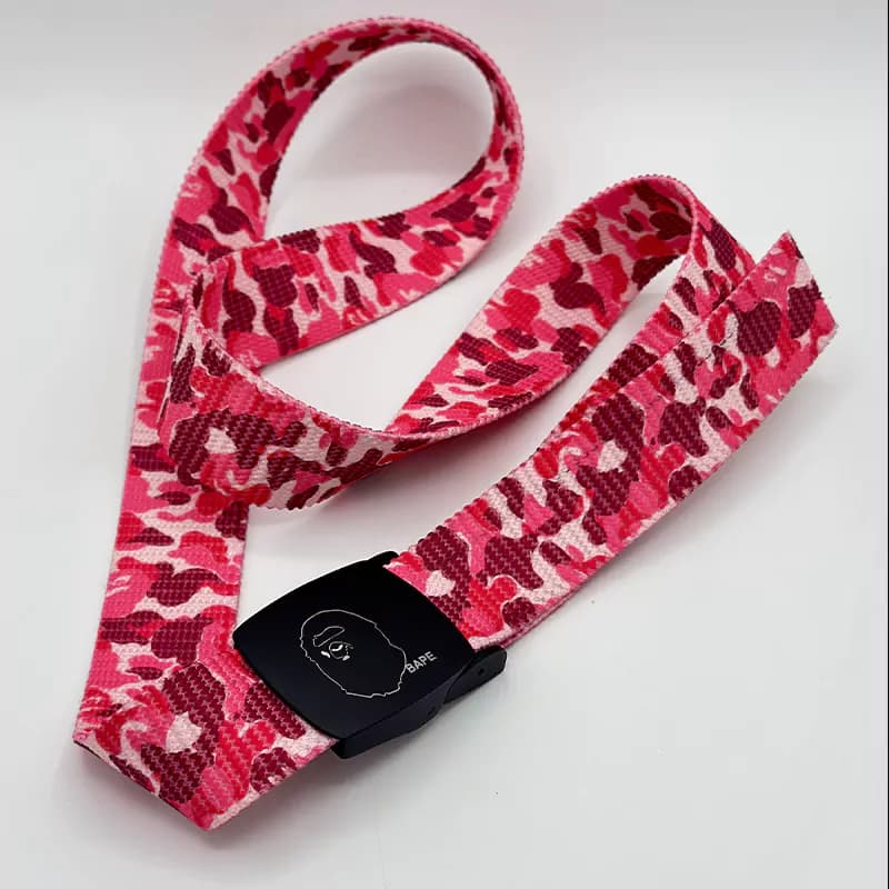 کمربند بیپ صورتی سگک دار Bape Belt