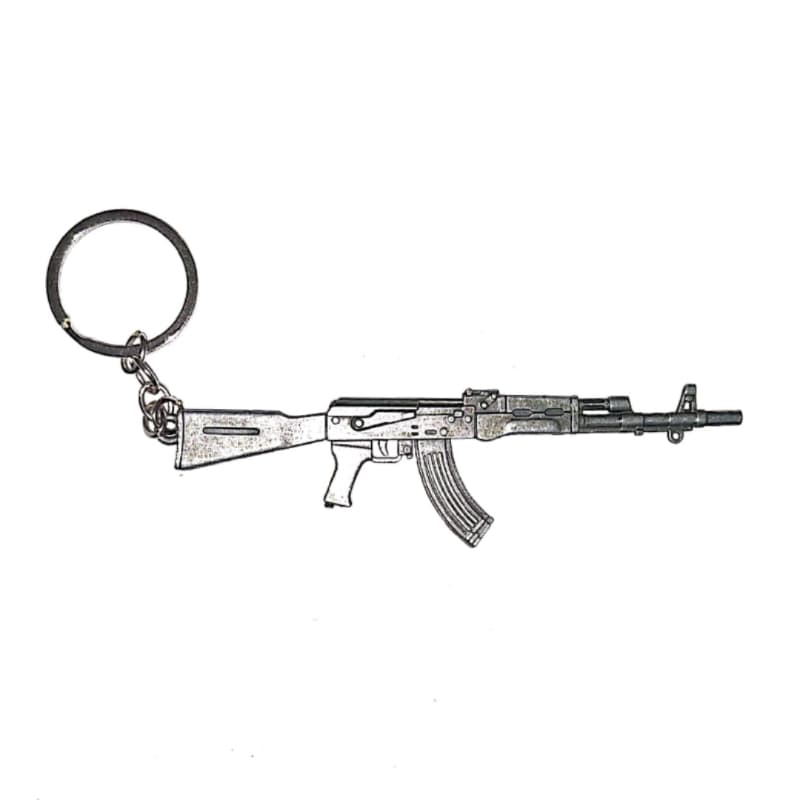 جاکلیدی جنگی بزرگ طرح اسلحه یا تفنگ قنداق دار نقره ای کد 10476138