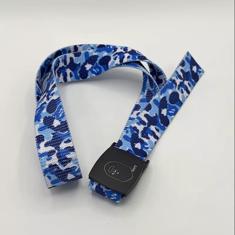 کمربند بیپ آبی سگک دار Bape Belt
