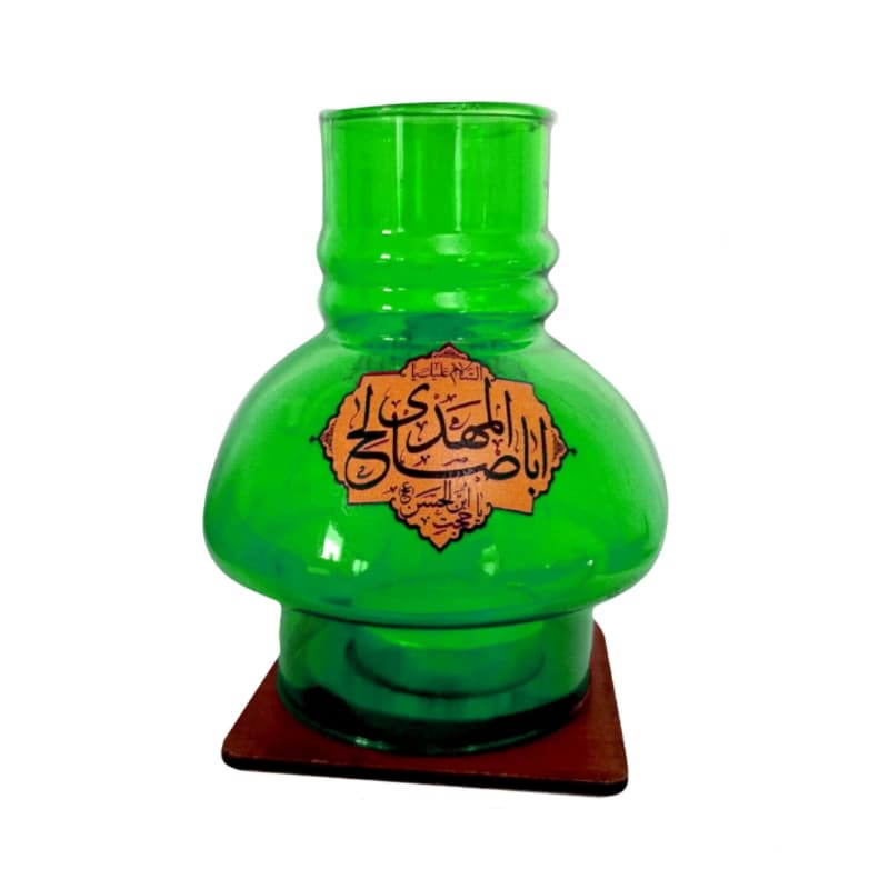 جاشمعی پایه چوبی مذهبی طرح یا اباصالح المهدی عج سبز کد 10479102
