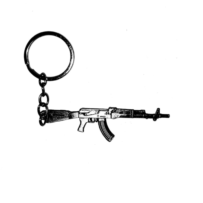 جاکلیدی جنگی متوسط طرح اسلحه یا تفنگ قنداق دار نقره ای 10476110