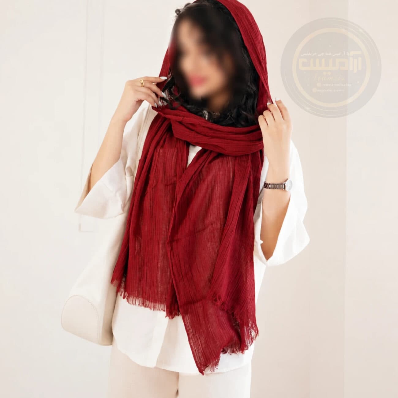 شال هنرمندی زنانه رنگی و مشکی
