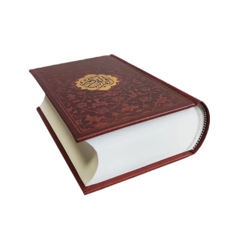 قرآن جیبی اشرفی بدون قاب جلد چرم گلدار کاغذ سبک نفیس ترجمه انصاریان 4رنگ کد 120878 — تصویر ۵