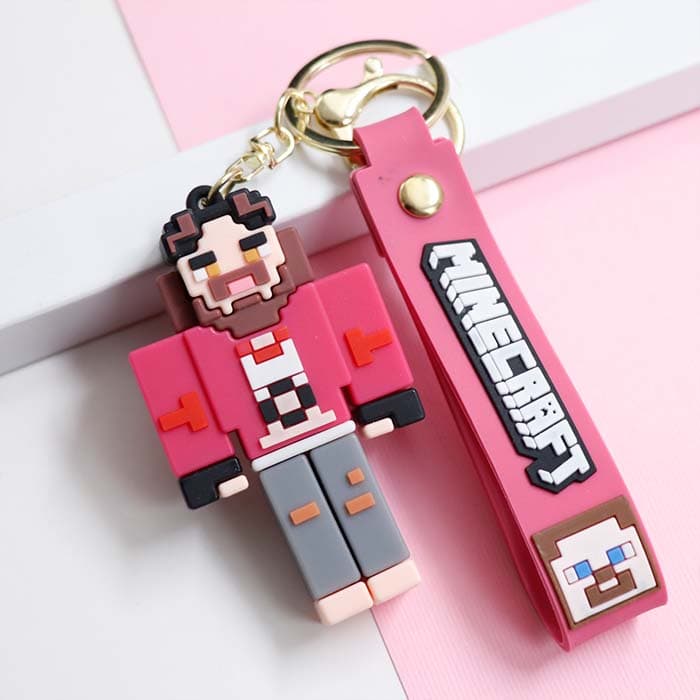 سرکلیدی سیلیکونی لگو Lego Keychain صورتی وارداتی 39060