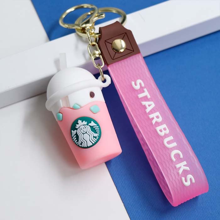 سرکلیدی سیلیکونی استارباکس starbucks صورتی وارداتی 39060