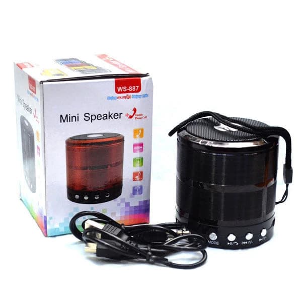 اسپیکر بلوتوثی قابل حمل مینی مدل WS 887 کد m19596 — تصویر ۲