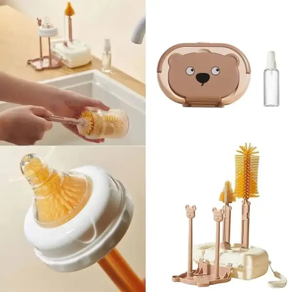 ست برس شیشه شور کیفی به همراه آبچکان خرس تدی