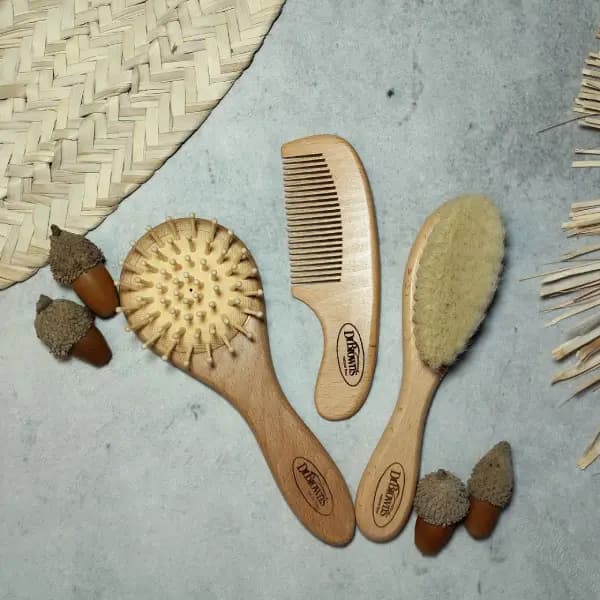 ست شانه برس چوبی نوزادی دکتر براون سه تکه