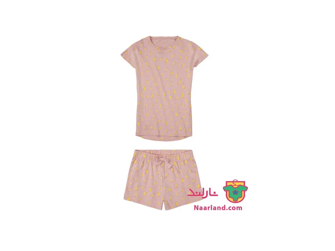 ست تیشرت شلوارک پپرتس آلمان ،صورتی طرح موز