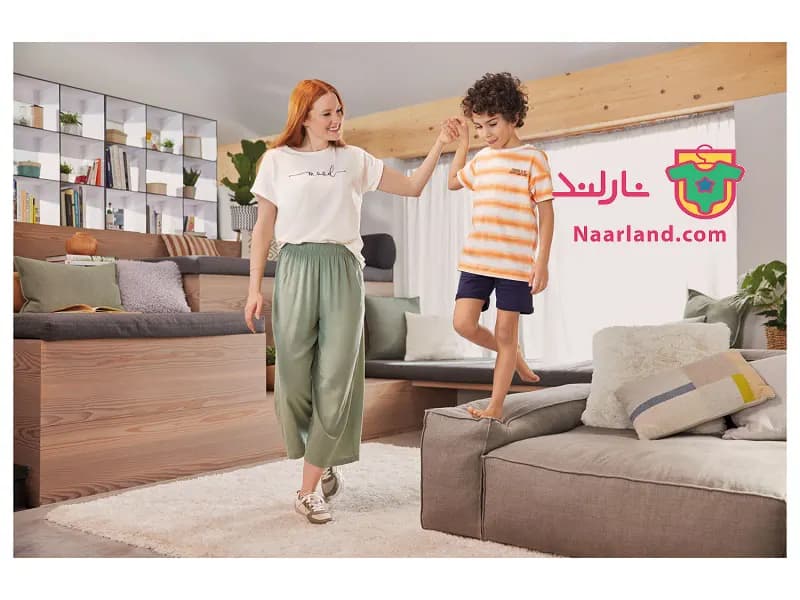 تیشرت نخی پسرانه لوپیلو (Lupilu) راه راه گلبهی سفید — تصویر ۲