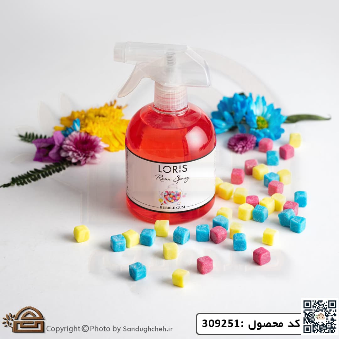اسپری خوشبو کننده هوا لوریس رایحه BUBBLE GUM (آدامس) حجم 500میل کد 309251 — تصویر ۳