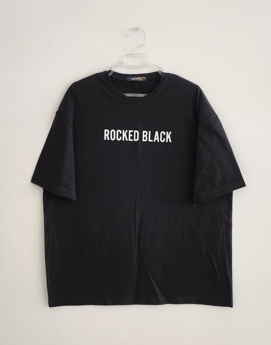 تیشرت سایز بزرگ مشکی Rocked black کد 2124