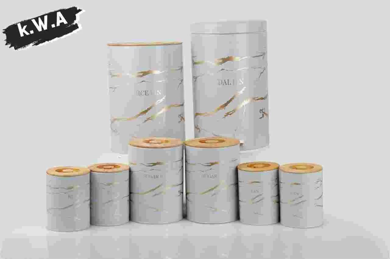 سرویس آشپزخانه 8 پارچه هرمس طرح ( ماربل) رنگ طوسی