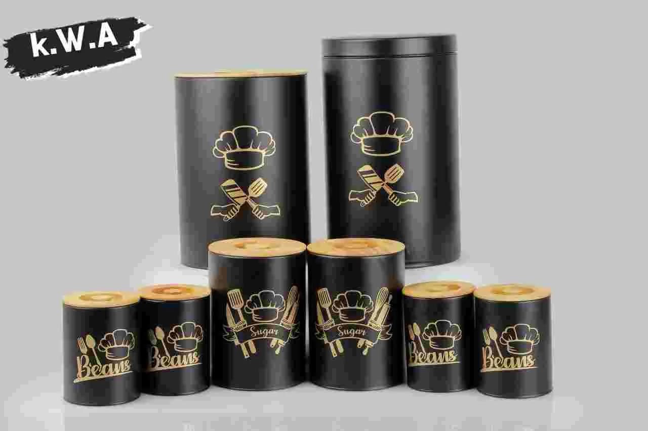 سرویس آشپزخانه 8 پارچه هرمس طرح ( چیف) رنگ مشکی