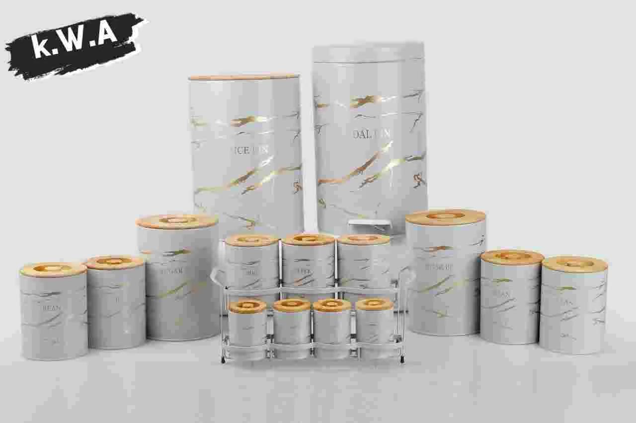 سرویس آشپزخانه 16 پارچه هرمس طرح ( ماربل) رنگ طوسی
