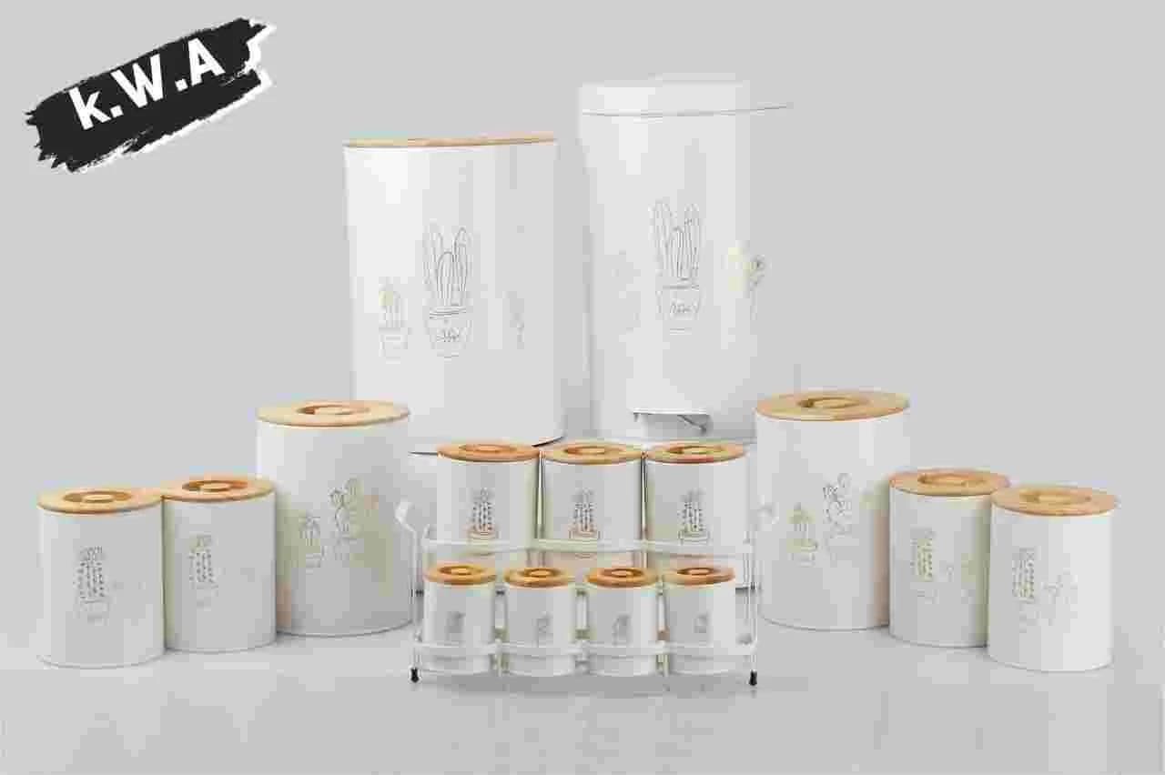 سرویس آشپزخانه 16 پارچه هرمس طرح ( کاکتوس) سفید