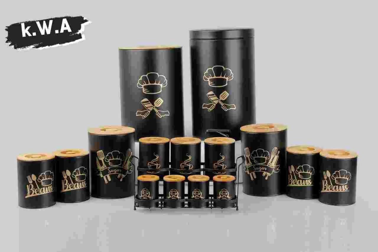سرویس آشپزخانه 16 پارچه هرمس طرح ( چیف) رنگ مشکی