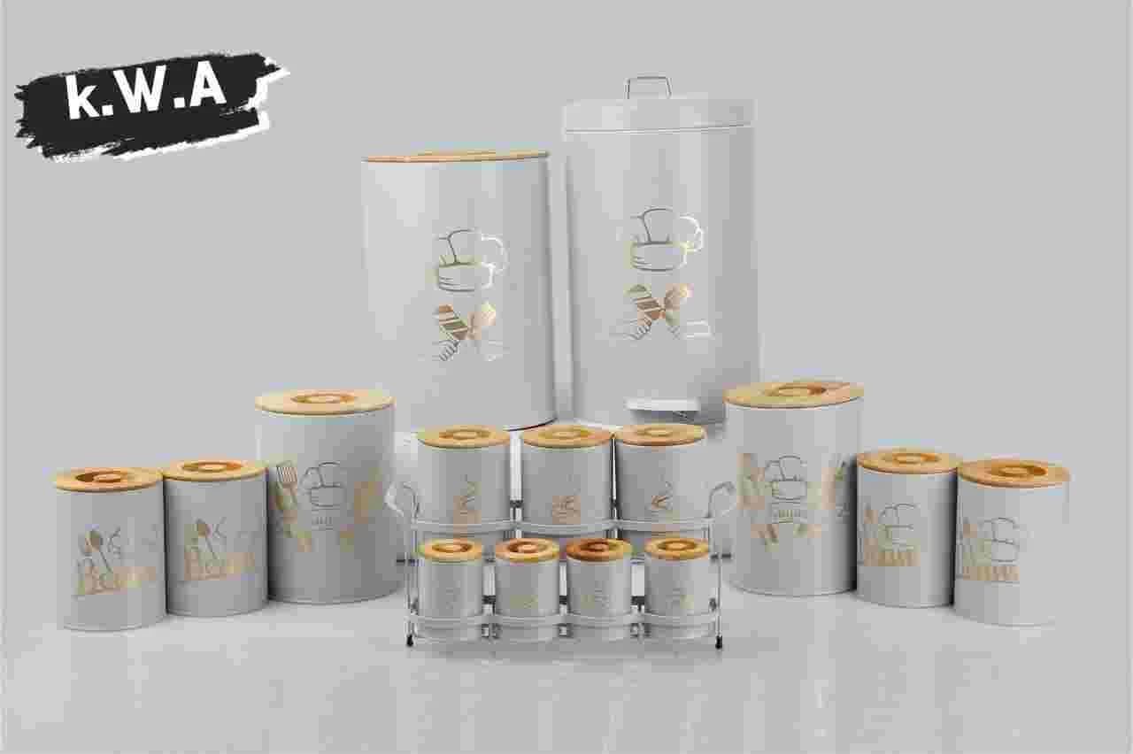 سرویس آشپزخانه 16 پارچه هرمس طرح ( چیف) رنگ طوسی