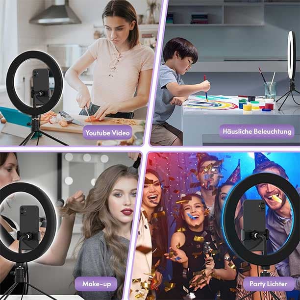 رینگ لایت 10 اینچی با سه پایه و نگهدارنده Sunnest 10 Inch Ring Light — تصویر ۶