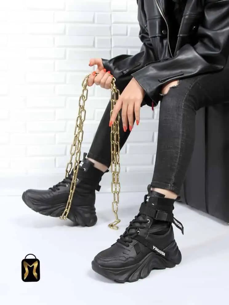 کتونی مدل ساقدار یینودا (مشکی) کد 4788