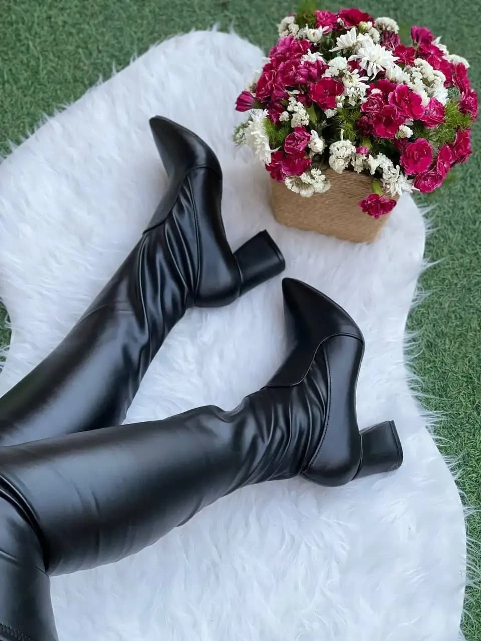 بوت جورابي چرم پاشنه 5 سانت کد 4767 — تصویر ۲