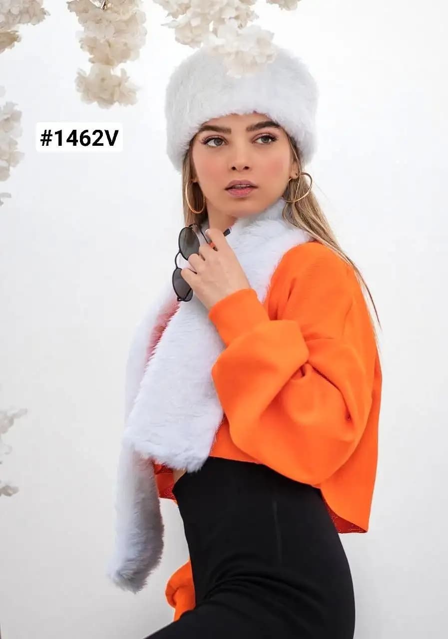 ست شال و کلاه روسی (سفید) کد 4759
