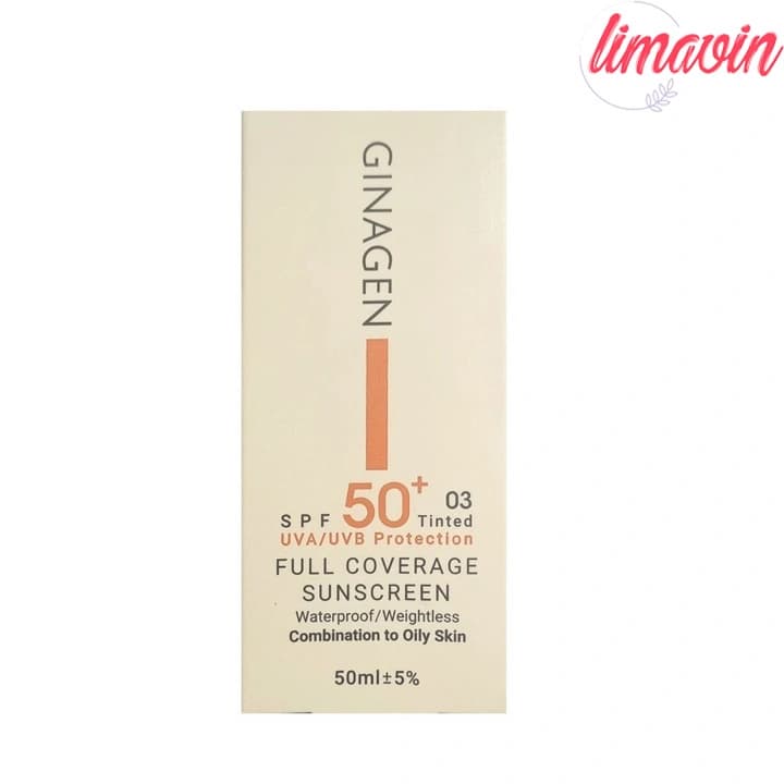 کرم ضد آفتاب رنگی ژیناژن SPF 50 مدل 03 مناسب پوستهای چرب حجم 50 میلیلیتر — تصویر ۲