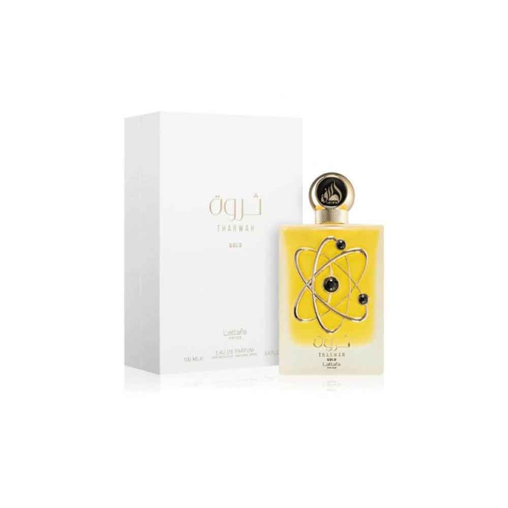 عطر ادکلن ثروت گلد ( ثروة ) لطافه اصلی و اورجینال شرکت لطافه امارات LATTAFA THARWAH GOLD حجم 100ml