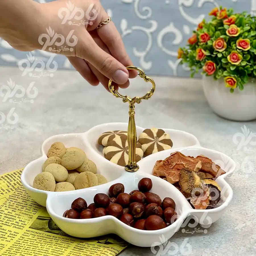 اردو خوری سرامیکی دسته فلزی کد113 — تصویر ۲