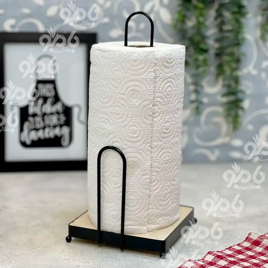 استند دستمال رولی چوب فلزی رایکا