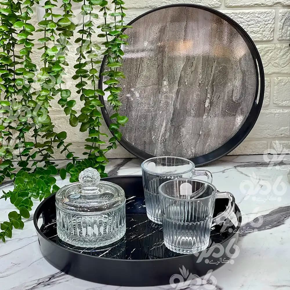 سینی پلاستیکی لبه دار سنگی رایکا — تصویر ۲