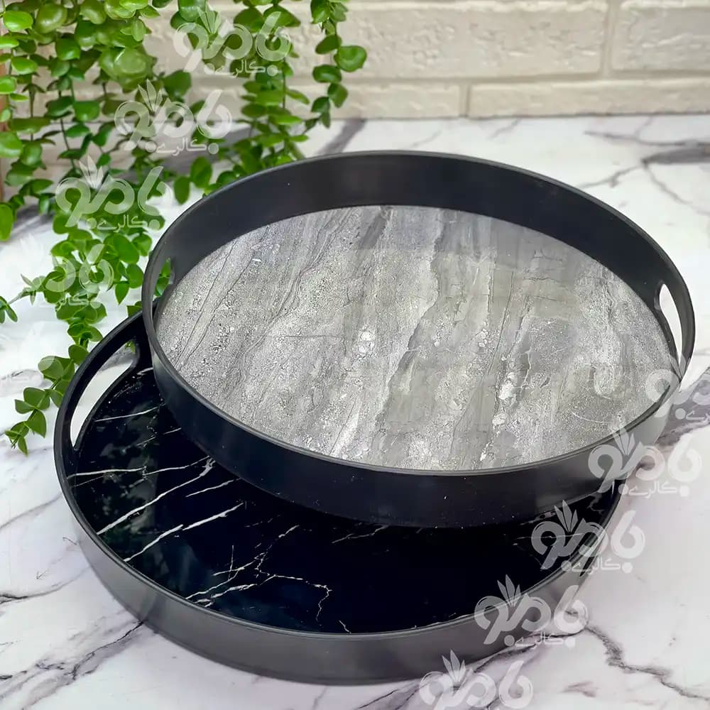 سینی پلاستیکی لبه دار سنگی رایکا