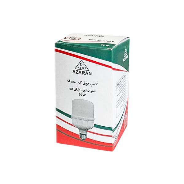 لامپ استوانه ای مهتابی 30 وات آذران — تصویر ۲
