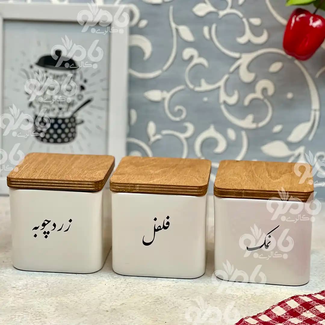 بانکه سرامیکی مربع تکست فارسی در 3سایز — تصویر ۴