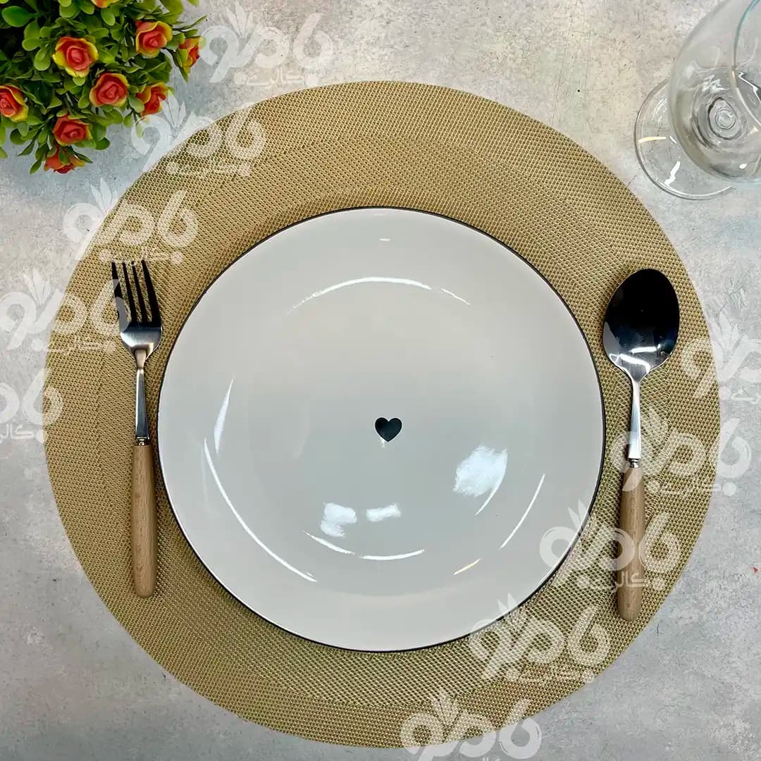 زیر بشقابی و رومیزی گرد رنگی پی وی سی — تصویر ۲