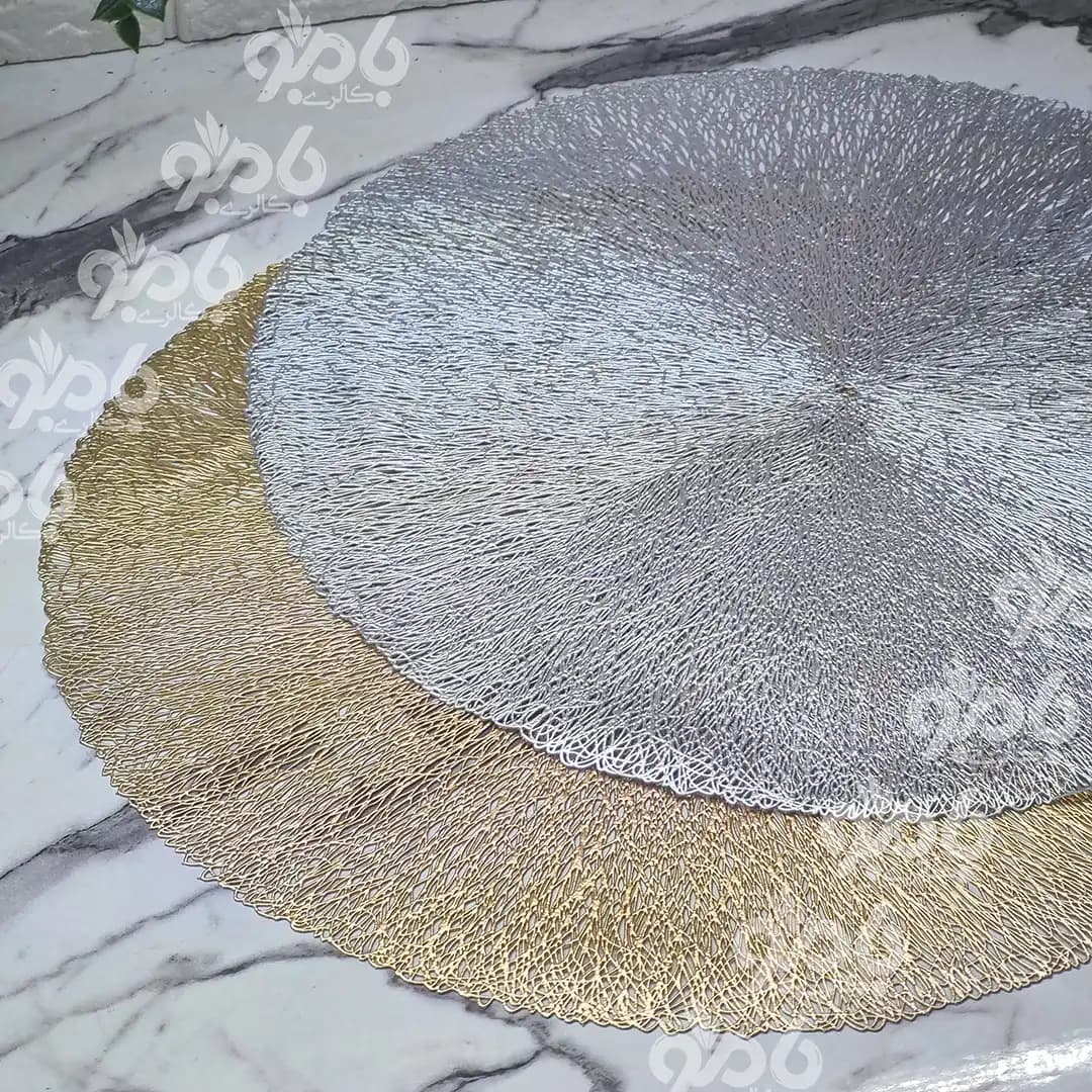 زیر بشقابی و رومیزی گرد چرم مصنوعی — تصویر ۴