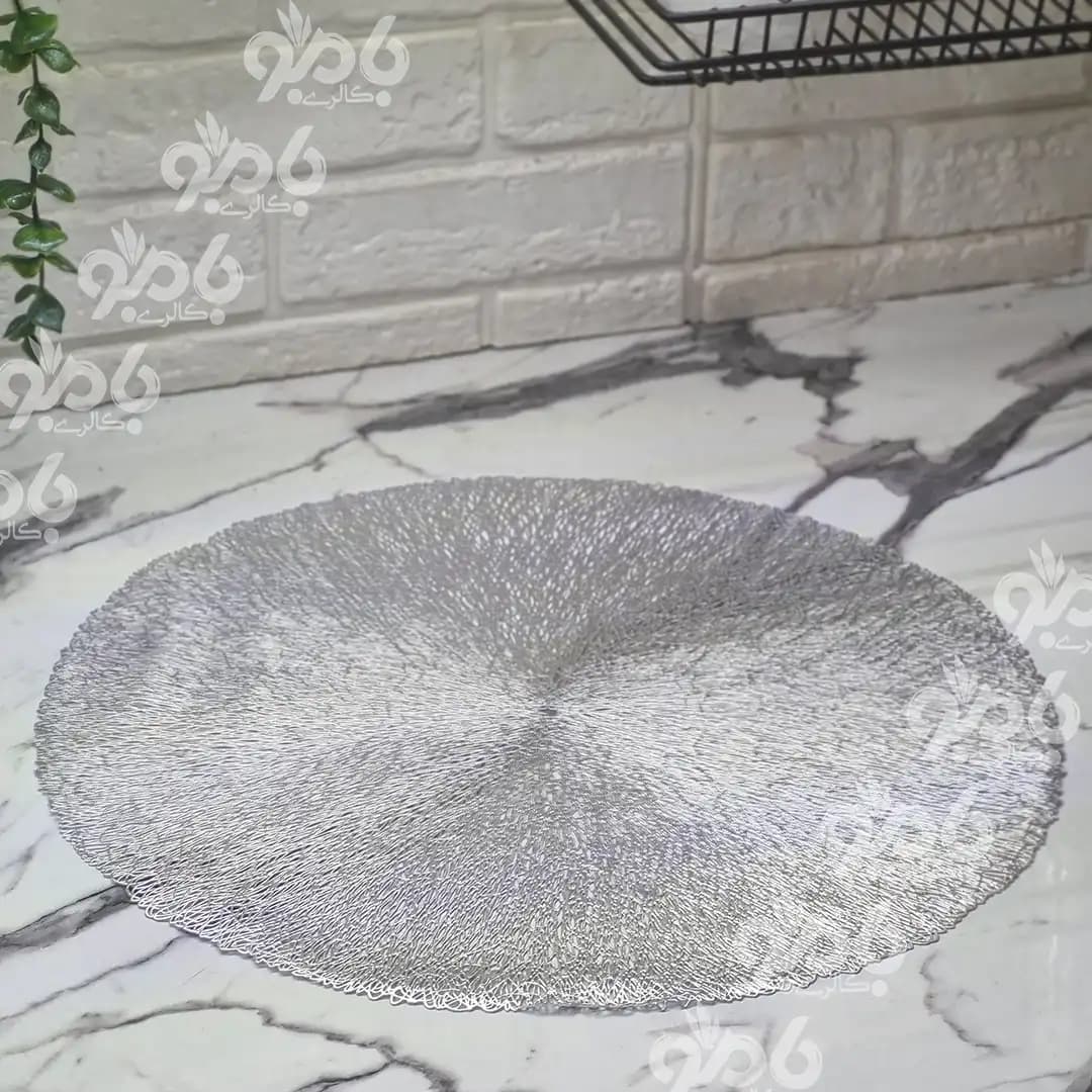 زیر بشقابی و رومیزی گرد چرم مصنوعی