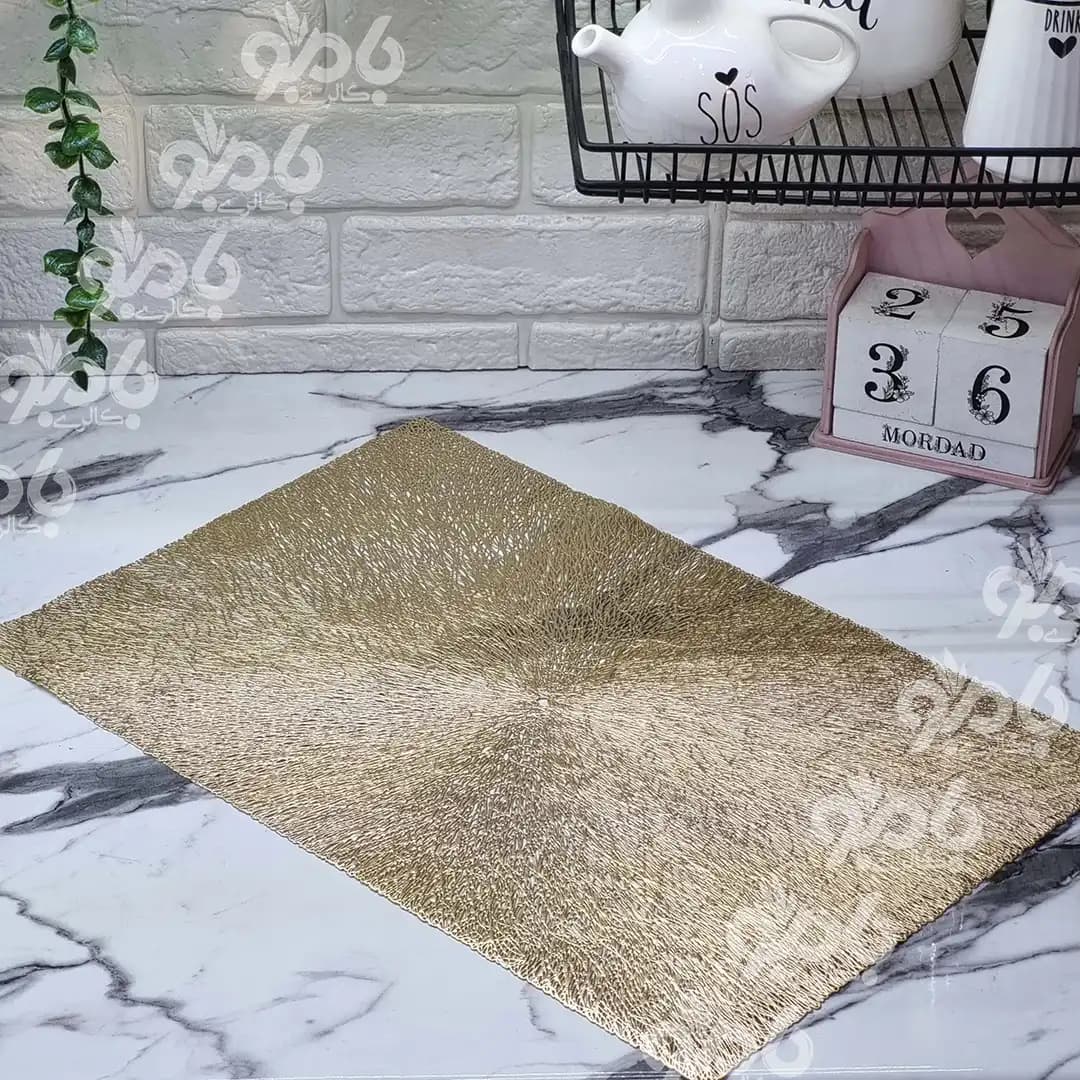 زیر بشقابی و رومیزی مستطیل چرم مصنوعی