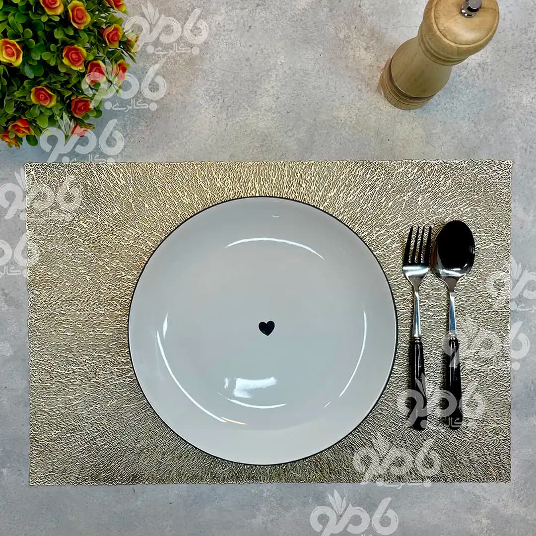 زیر بشقابی و رومیزی مستطیل چرم مصنوعی — تصویر ۵
