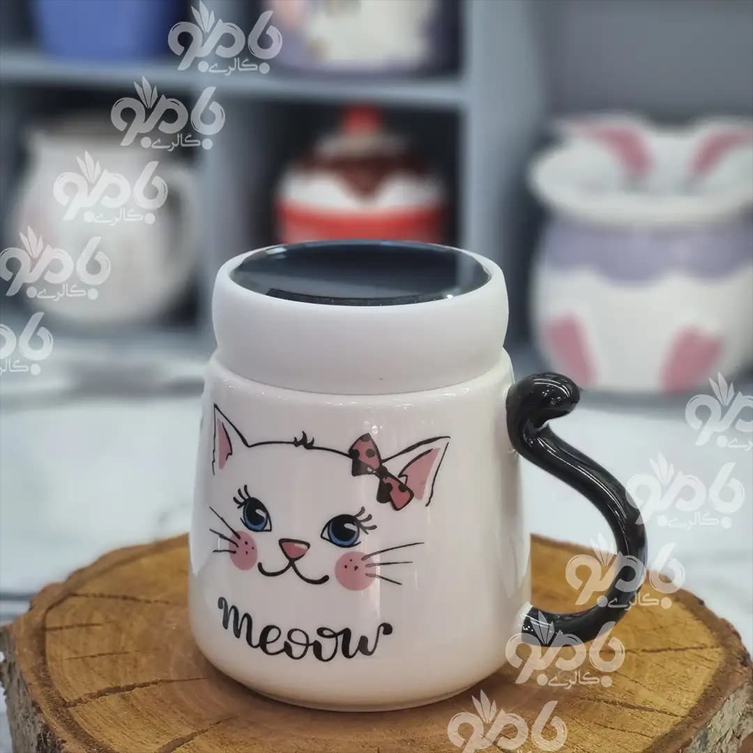 ماگ سرامیکی گربه ای درب آینه