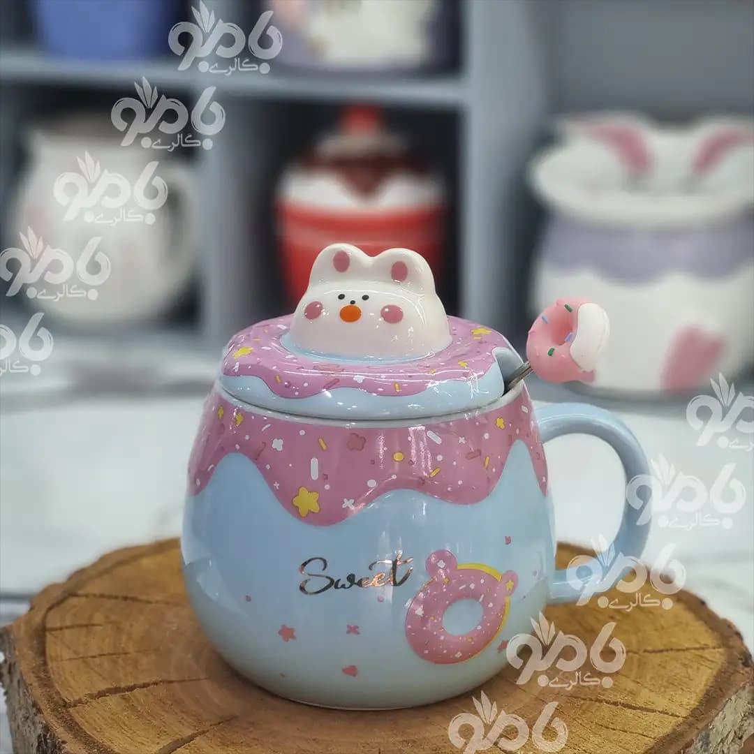ماگ خرگوش و دونات قاشق دار