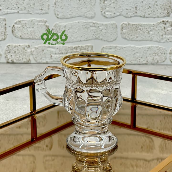 فنجان لب طلا پایه دار B94 — تصویر ۳