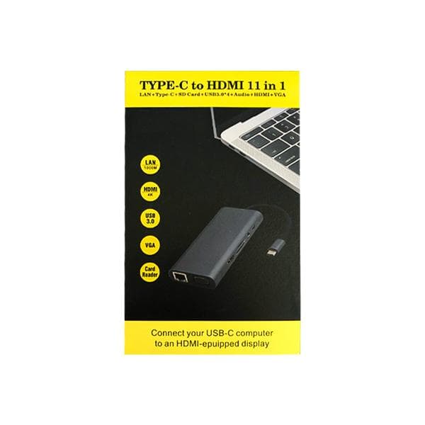 هاب تایپ سی به USB-C /LAN/VGA/HDMI /TF/SD /Audio/4USB3.0 — تصویر ۲