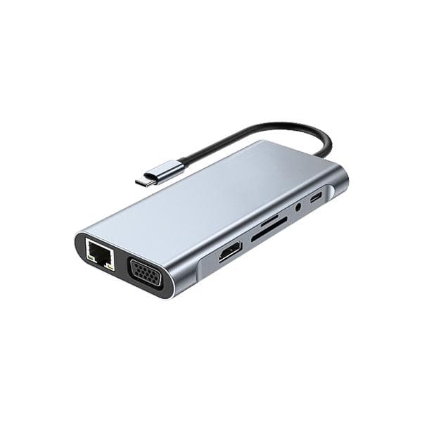 هاب تایپ سی به USB-C /LAN/VGA/HDMI /TF/SD /Audio/4USB3.0