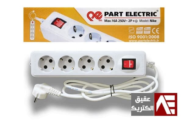 پریز سیار ارتدار 4 خانه با سیم 5 متری بهداد الکتریک