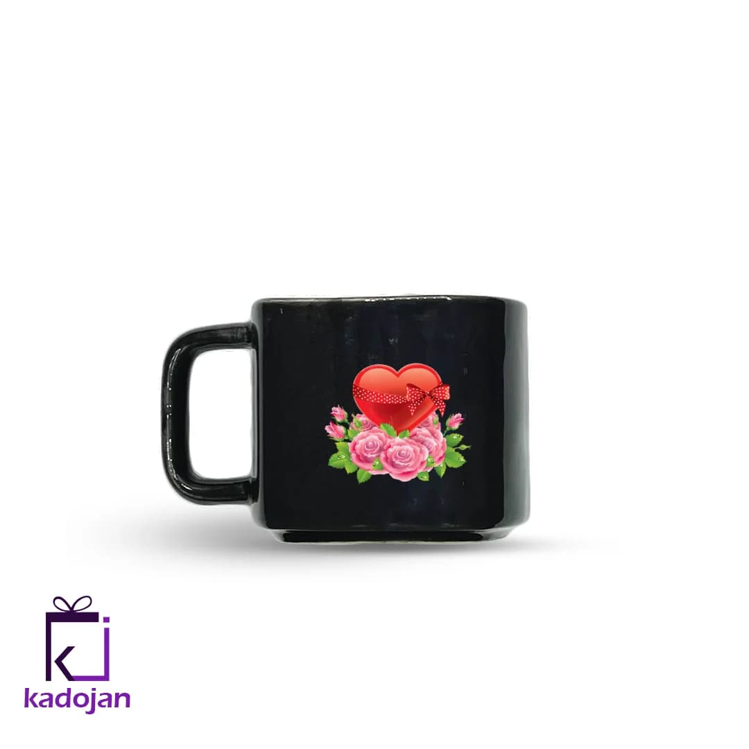 ماگ فانتزی طرح قلب و گل کد 1241
