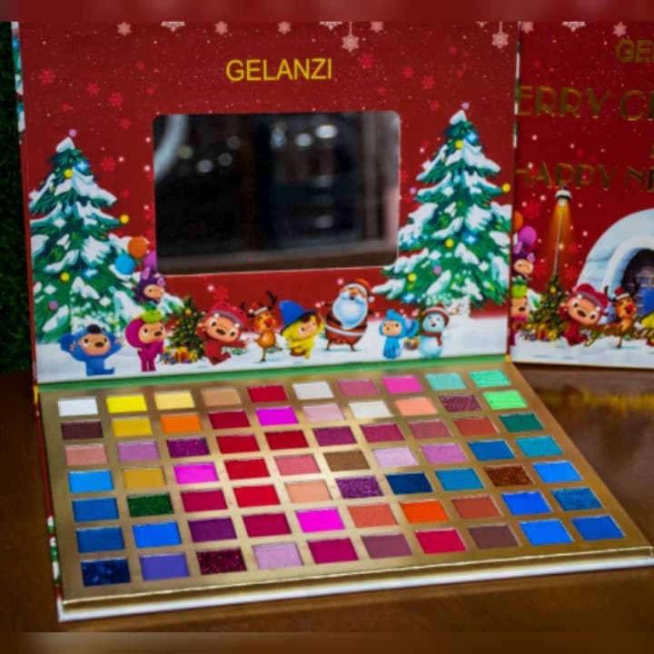 پالت سایه چشم گلانزی GELANZI مدل مری کریسمس merry christmas سایز بزرگ 70 رنگ — تصویر ۴