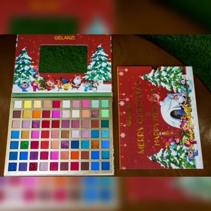 پالت سایه چشم گلانزی GELANZI مدل مری کریسمس merry christmas سایز بزرگ 70 رنگ — تصویر ۳